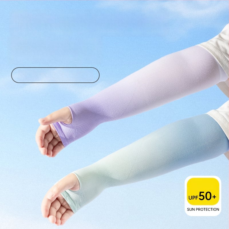 Dječje rukave za UV zaštitu s dizajnom otvorima za prste, najlonska tkanina, sadržaj najlona 80–90%, gustoća 28–34 g/m²