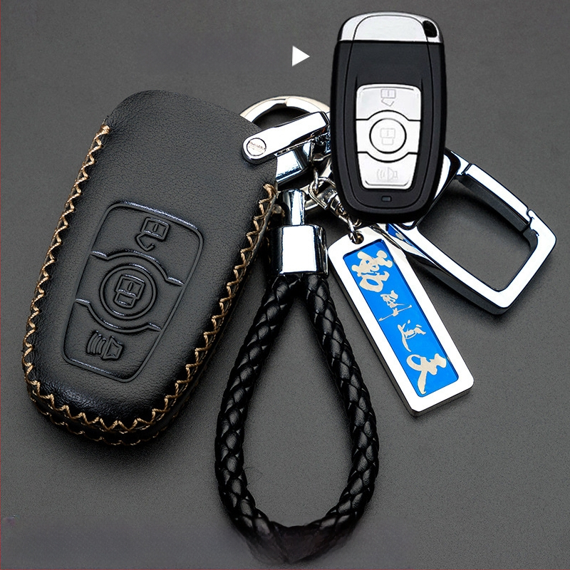 Capă de cheie auto pentru Haval H6/H2/H7/H8/H9/H5/M6 — piele de vită, stil retro (material: piele de vită; stil: retro; compatibilitate: H6/H2/H7/H8/H9/H5/M6)