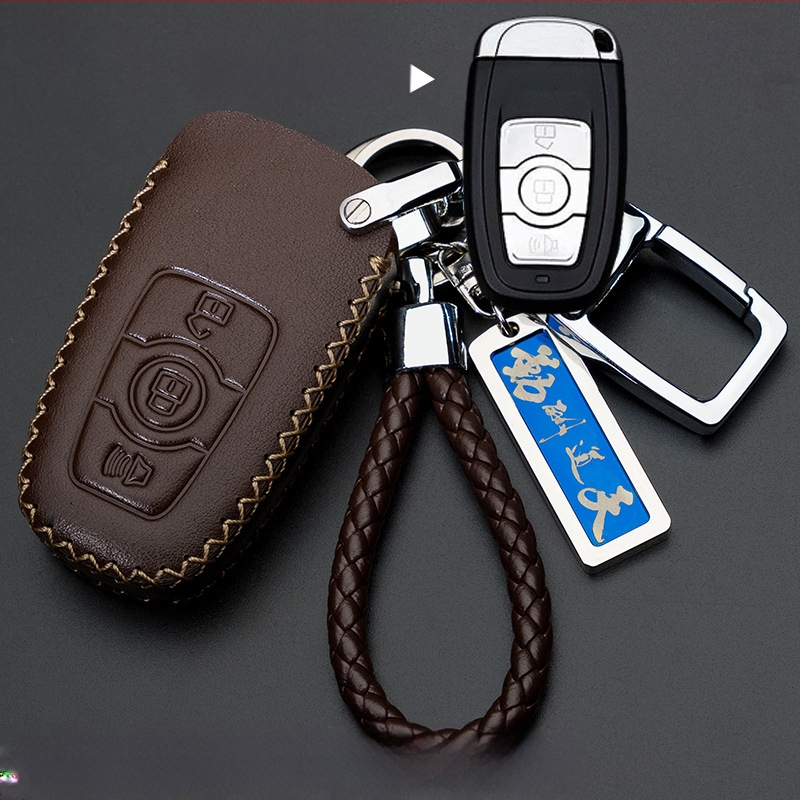 Capă de cheie auto pentru Haval H6/H2/H7/H8/H9/H5/M6 — piele de vită, stil retro (material: piele de vită; stil: retro; compatibilitate: H6/H2/H7/H8/H9/H5/M6)