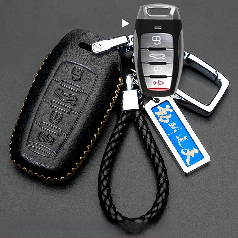 Capă de cheie auto pentru Haval H6/H2/H7/H8/H9/H5/M6 — piele de vită, stil retro (material: piele de vită; stil: retro; compatibilitate: H6/H2/H7/H8/H9/H5/M6)