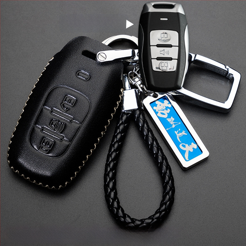 Capă de cheie auto pentru Haval H6/H2/H7/H8/H9/H5/M6 — piele de vită, stil retro (material: piele de vită; stil: retro; compatibilitate: H6/H2/H7/H8/H9/H5/M6)