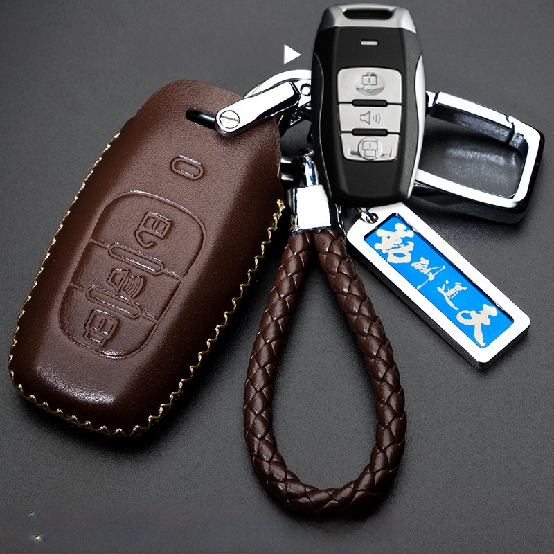 Capă de cheie auto pentru Haval H6/H2/H7/H8/H9/H5/M6 — piele de vită, stil retro (material: piele de vită; stil: retro; compatibilitate: H6/H2/H7/H8/H9/H5/M6)