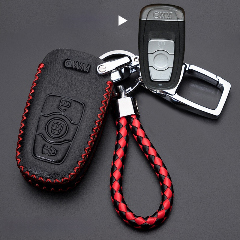 Capă de cheie auto pentru Haval H6/H2/H7/H8/H9/H5/M6 — piele de vită, stil retro (material: piele de vită; stil: retro; compatibilitate: H6/H2/H7/H8/H9/H5/M6)