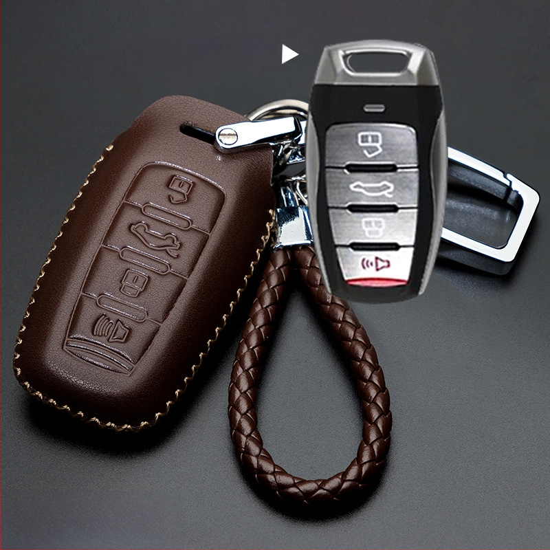 Capă de cheie auto pentru Haval H6/H2/H7/H8/H9/H5/M6 — piele de vită, stil retro (material: piele de vită; stil: retro; compatibilitate: H6/H2/H7/H8/H9/H5/M6)