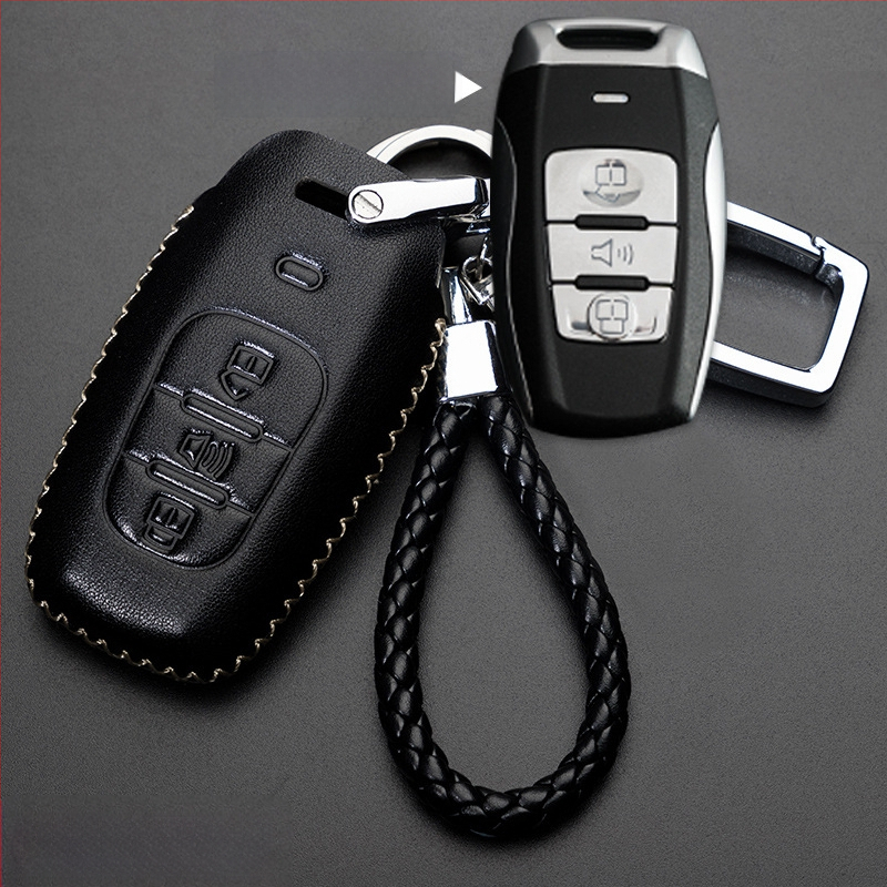 Capă de cheie auto pentru Haval H6/H2/H7/H8/H9/H5/M6 — piele de vită, stil retro (material: piele de vită; stil: retro; compatibilitate: H6/H2/H7/H8/H9/H5/M6)