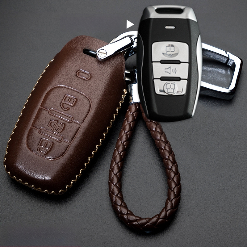 Capă de cheie auto pentru Haval H6/H2/H7/H8/H9/H5/M6 — piele de vită, stil retro (material: piele de vită; stil: retro; compatibilitate: H6/H2/H7/H8/H9/H5/M6)