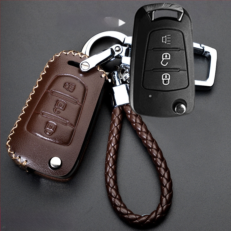 Capă de cheie auto pentru Haval H6/H2/H7/H8/H9/H5/M6 — piele de vită, stil retro (material: piele de vită; stil: retro; compatibilitate: H6/H2/H7/H8/H9/H5/M6)