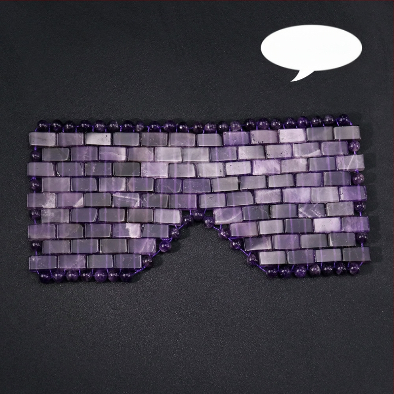 СПА маска за очи с авентурин камък, ръчно тъкана, полирана повърхност (Естествен авентурин камък, Полирана повърхност, Квадратна форма)