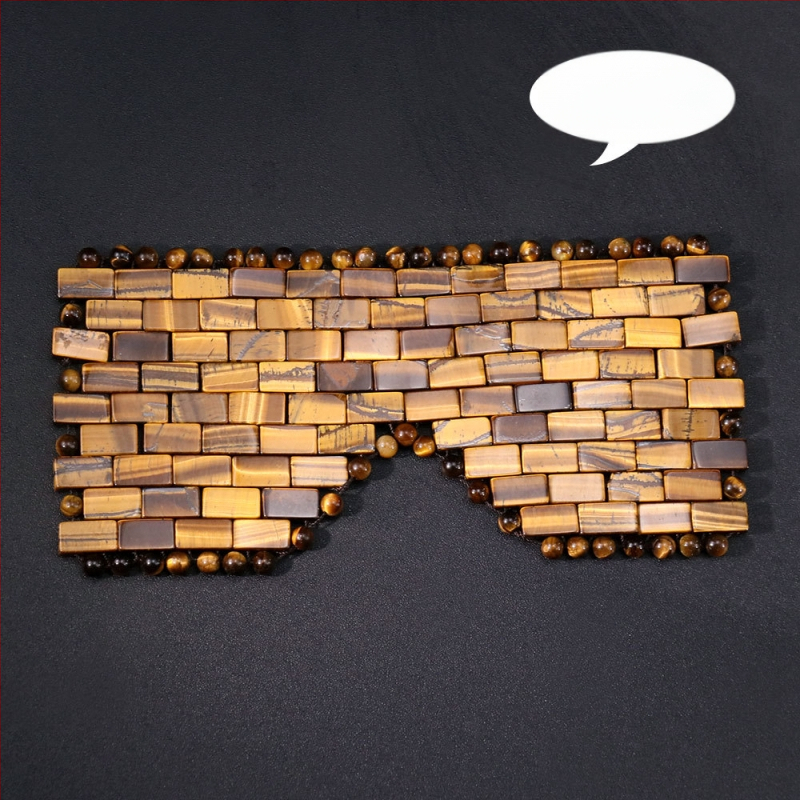 СПА маска за очи с авентурин камък, ръчно тъкана, полирана повърхност (Естествен авентурин камък, Полирана повърхност, Квадратна форма)