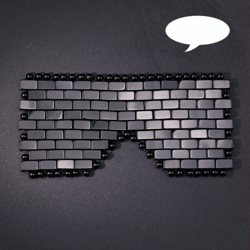 СПА маска за очи с авентурин камък, ръчно тъкана, полирана повърхност (Естествен авентурин камък, Полирана повърхност, Квадратна форма)