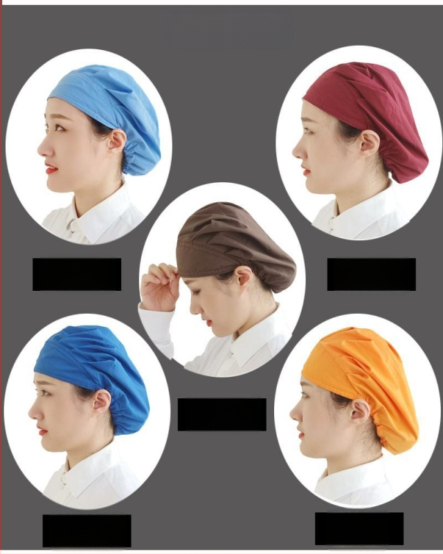 Baotou kapa za prehrambenu industriju – Prozirna pamuk-polyester, kupolasti vrh, prilagođeni logotip, za odrasle, sve sezone