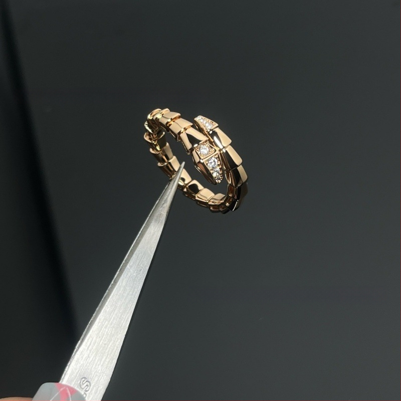 Čūskas formas gredzens no 925 sudraba, ar 18K rozā zelta pārklājumu, ar moissanītu, unisex, ģeometrisks dizains