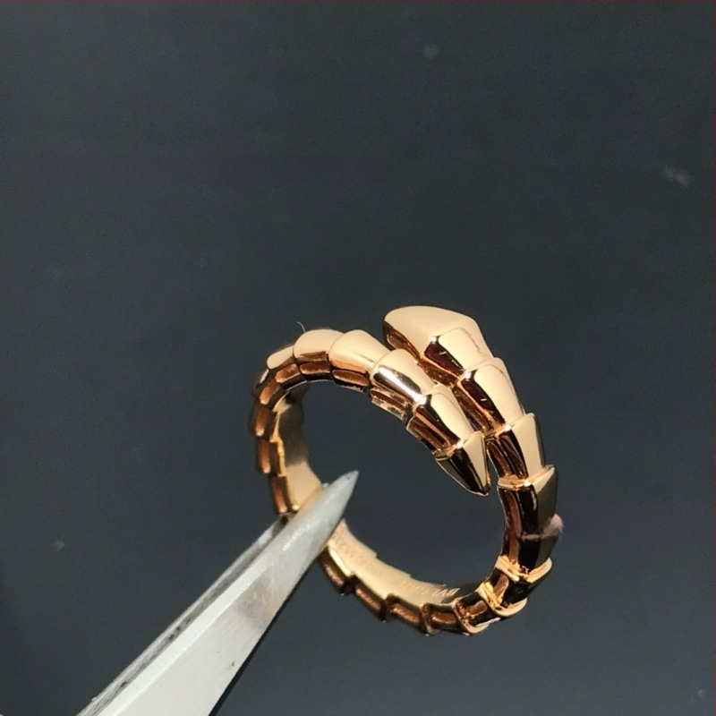 Čūskas formas gredzens no 925 sudraba, ar 18K rozā zelta pārklājumu, ar moissanītu, unisex, ģeometrisks dizains