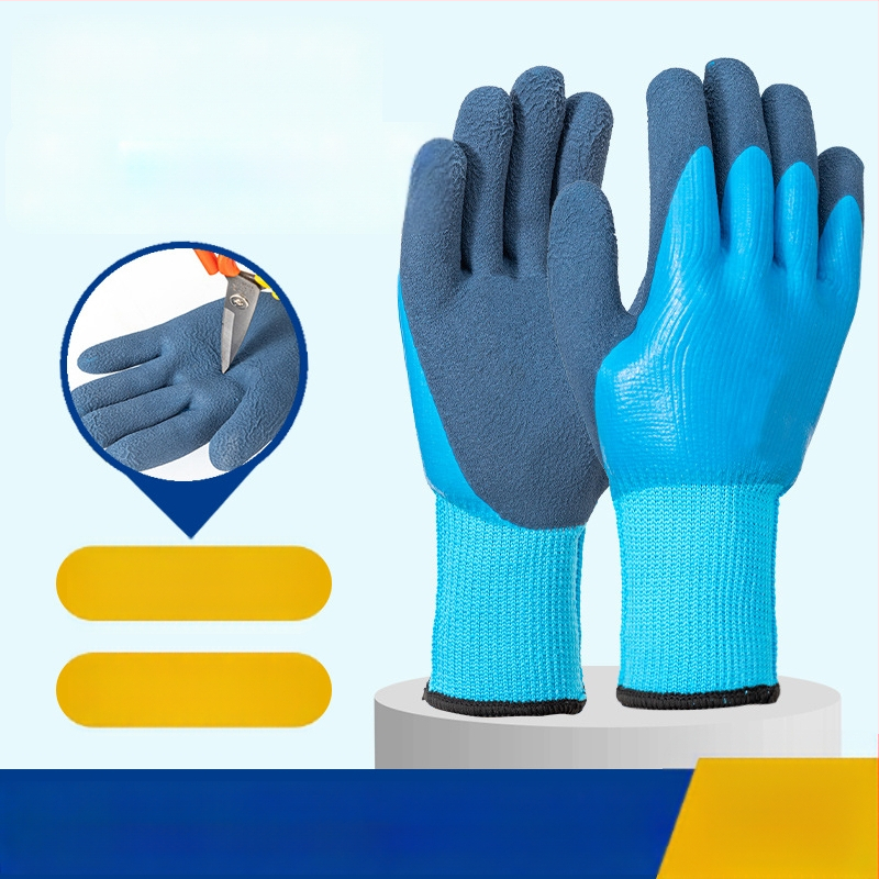 Lateksa gumijas cimdi makšķerēšanai un ražām – ūdensdrošas, izturīgas pret caurumiem, pret griezumu un pret ieduršanu, pieaugušo izmērs