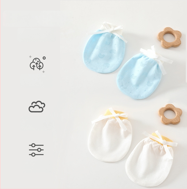 Unisex dječje rukavice protiv ogrebotina za novorođenčad, 95% pamuk 5% elastan, pogodné za proljeće-ljeto-jesen, lansiranje ljeto 2025