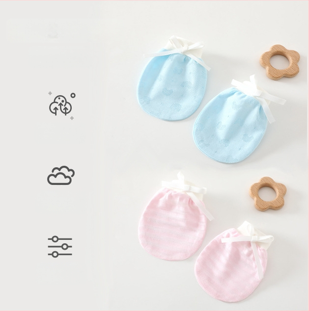 Unisex dječje rukavice protiv ogrebotina za novorođenčad, 95% pamuk 5% elastan, pogodné za proljeće-ljeto-jesen, lansiranje ljeto 2025