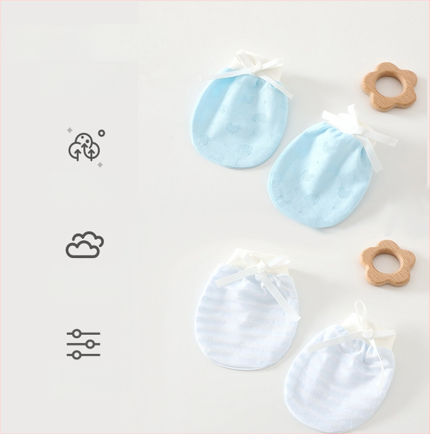 Unisex dječje rukavice protiv ogrebotina za novorođenčad, 95% pamuk 5% elastan, pogodné za proljeće-ljeto-jesen, lansiranje ljeto 2025