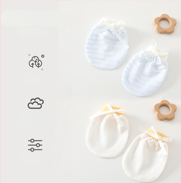 Unisex dječje rukavice protiv ogrebotina za novorođenčad, 95% pamuk 5% elastan, pogodné za proljeće-ljeto-jesen, lansiranje ljeto 2025