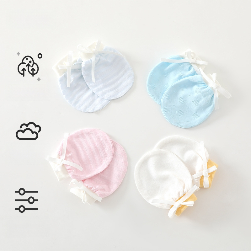 Unisex dječje rukavice protiv ogrebotina za novorođenčad, 95% pamuk 5% elastan, pogodné za proljeće-ljeto-jesen, lansiranje ljeto 2025