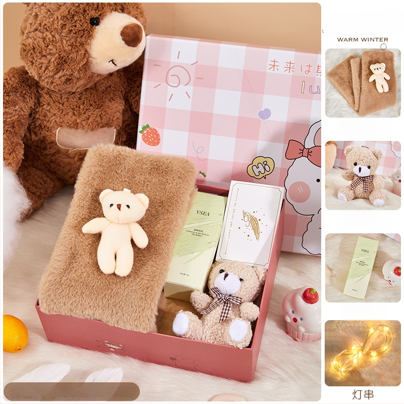 Σετ δώρου κασκόλ σε κουτί δώρου – φθινοπωρινό-χειμερινό, στυλ καρτούν, επιχειρηματικό δώρο