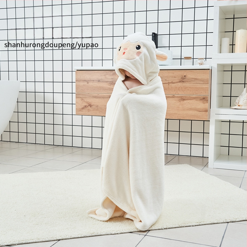 Peng Song nosivi dječji kupaći ručnik s kapuljačom od coral fleece, 300–400 g, 150D vlakna, Prilagodljivo