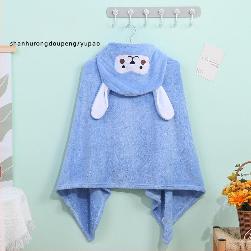 Peng Song nosivi dječji kupaći ručnik s kapuljačom od coral fleece, 300–400 g, 150D vlakna, Prilagodljivo