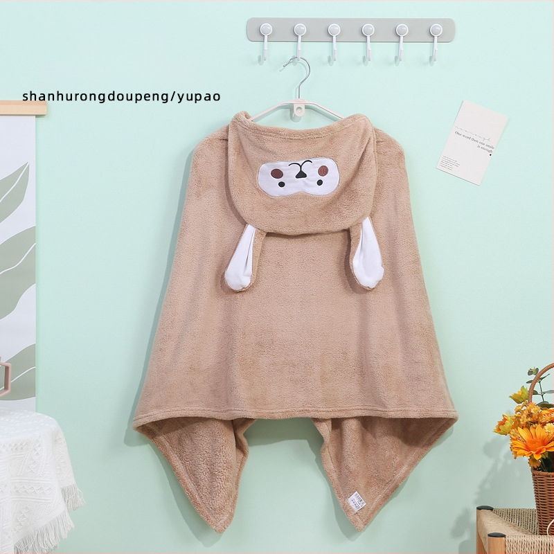 Peng Song nosivi dječji kupaći ručnik s kapuljačom od coral fleece, 300–400 g, 150D vlakna, Prilagodljivo