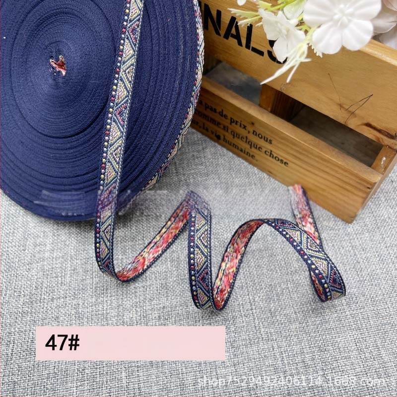 Izšūta žakarda lente DIY, etniskā stila dekoratīvā apdare Hanfu kostīmiem