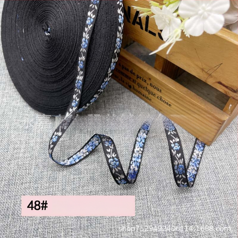 Izšūta žakarda lente DIY, etniskā stila dekoratīvā apdare Hanfu kostīmiem