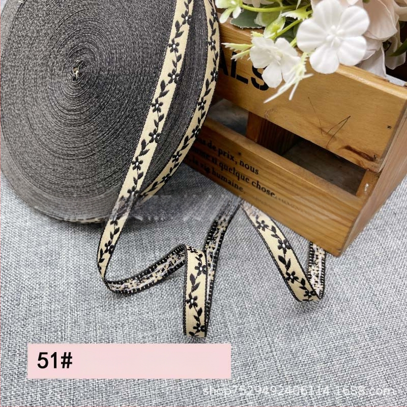 Izšūta žakarda lente DIY, etniskā stila dekoratīvā apdare Hanfu kostīmiem