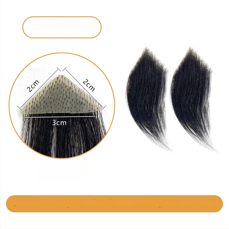 Vīriešu M formas matu līnijas parūka ar sānu matu daļām, rokām austā cilvēka mati, var krāsot