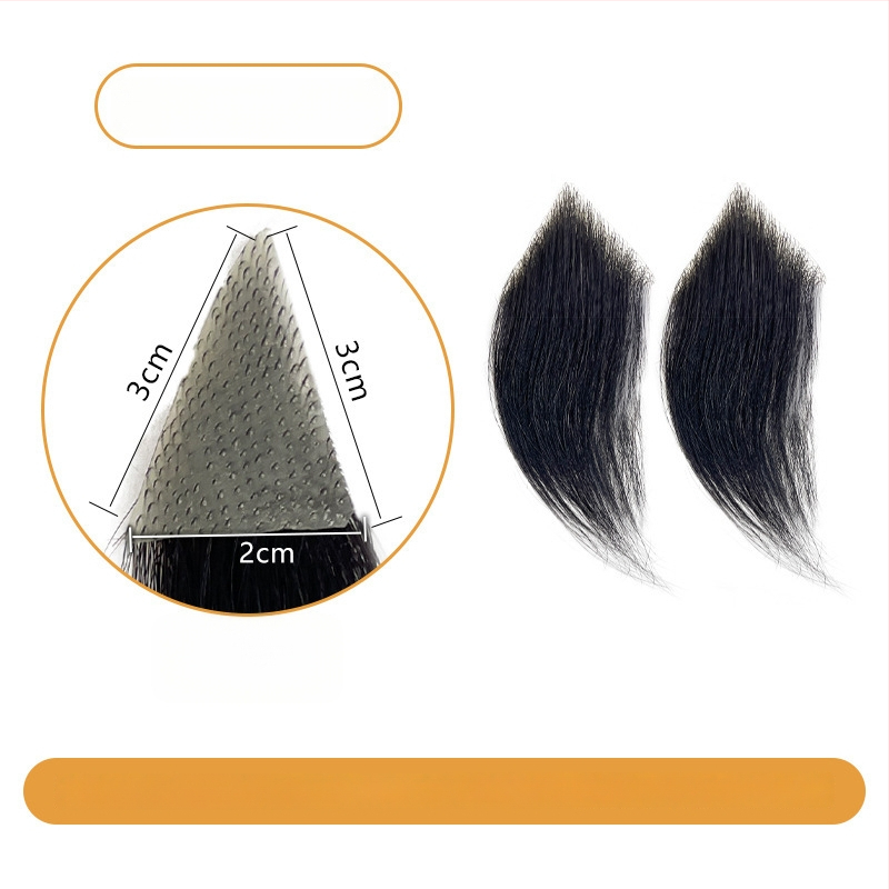 Vīriešu M formas matu līnijas parūka ar sānu matu daļām, rokām austā cilvēka mati, var krāsot