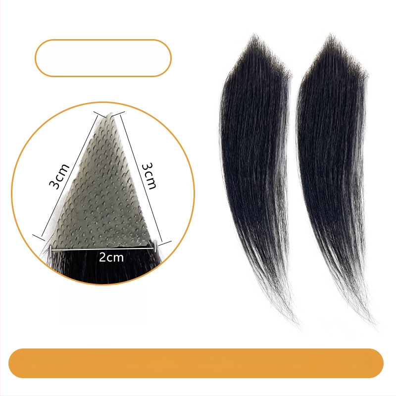 Vīriešu M formas matu līnijas parūka ar sānu matu daļām, rokām austā cilvēka mati, var krāsot