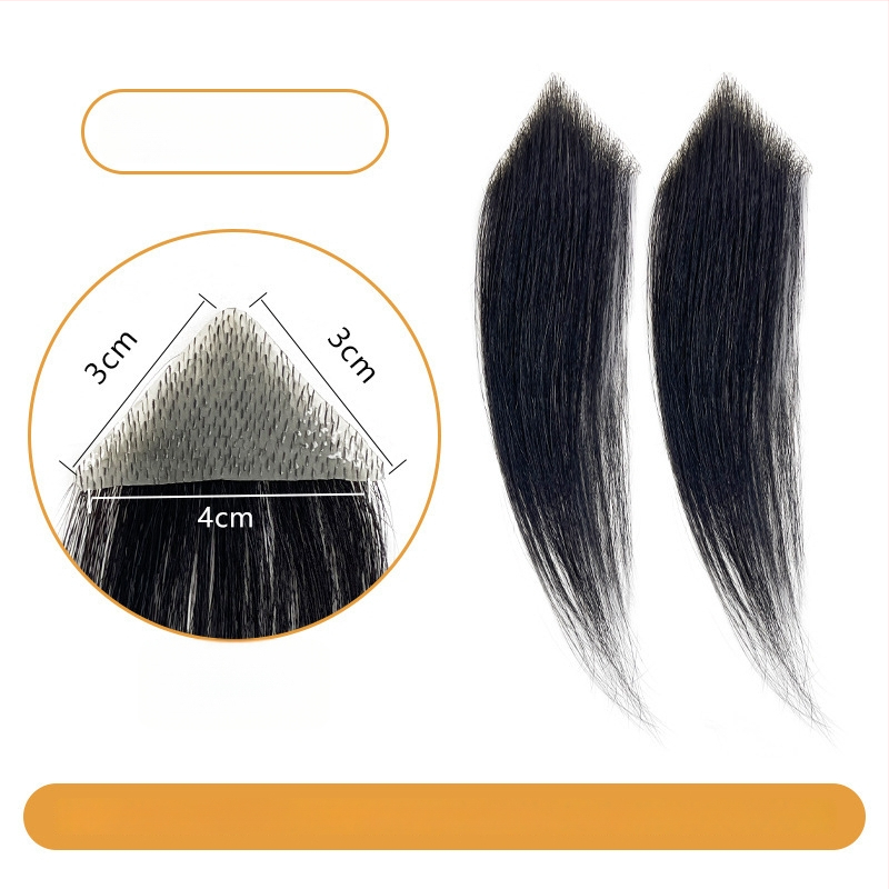 Vīriešu M formas matu līnijas parūka ar sānu matu daļām, rokām austā cilvēka mati, var krāsot