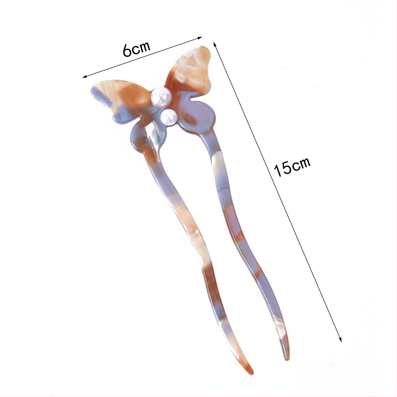 Liblika kujuline juukseklips - retro naiste stiil, materjal: äädikhape, disain: liblika, kohandamine saadaval