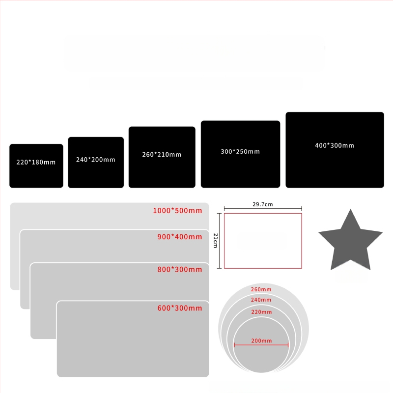 Персонализирана подложка за мишка от гума и кожа, двустранна офисна настолна подложка, печат на лого с топлинен трансфер, OEM обработка