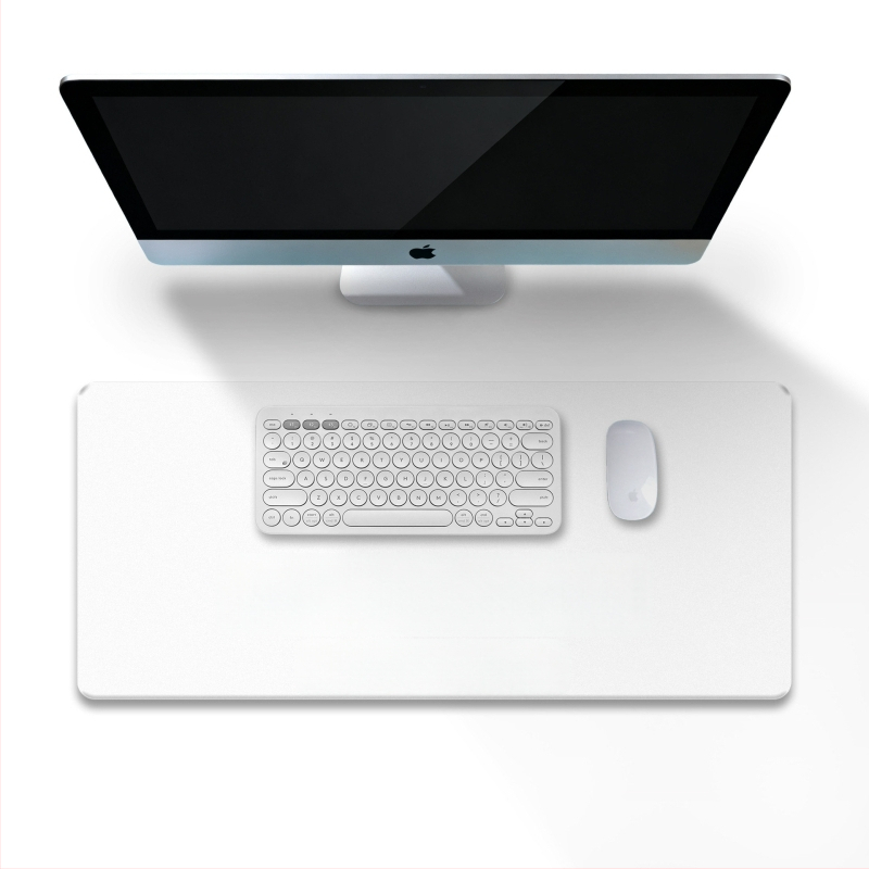 Персонализирана подложка за мишка от гума и кожа, двустранна офисна настолна подложка, печат на лого с топлинен трансфер, OEM обработка