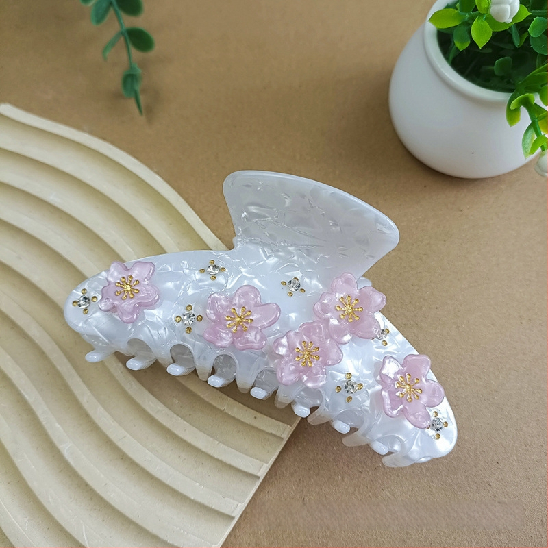 Kosa klipsa ovalna, inspirirana Korejom, s dijamantnim ukrasom, gripper, PVC/PC, originalni dizajn