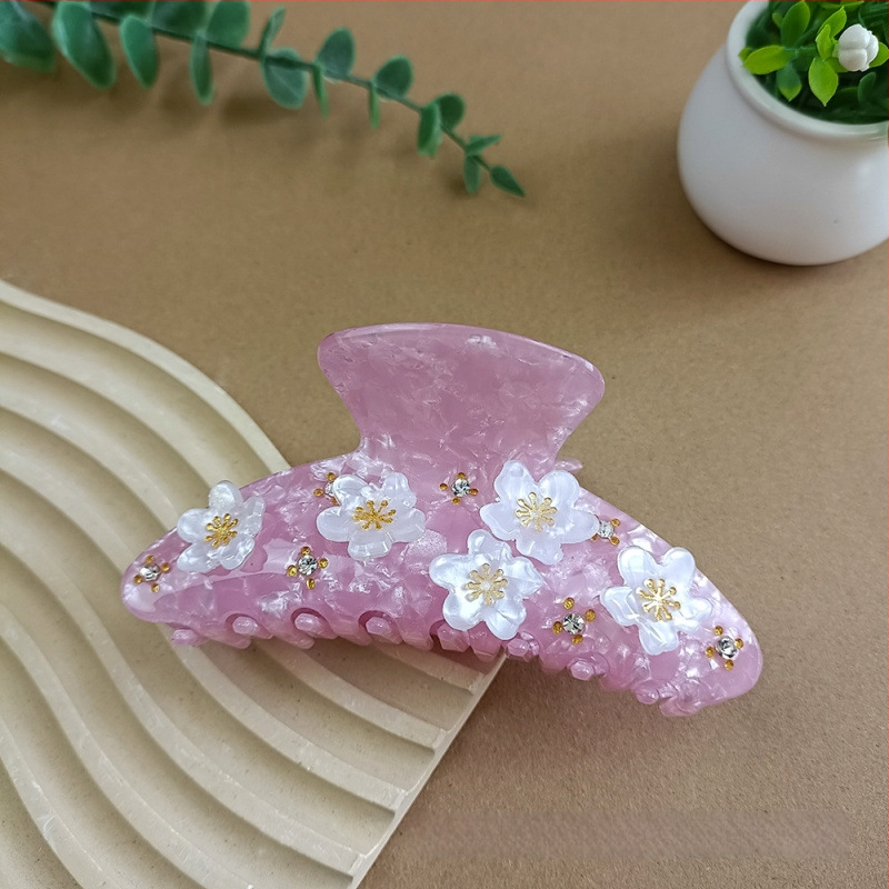 Kosa klipsa ovalna, inspirirana Korejom, s dijamantnim ukrasom, gripper, PVC/PC, originalni dizajn