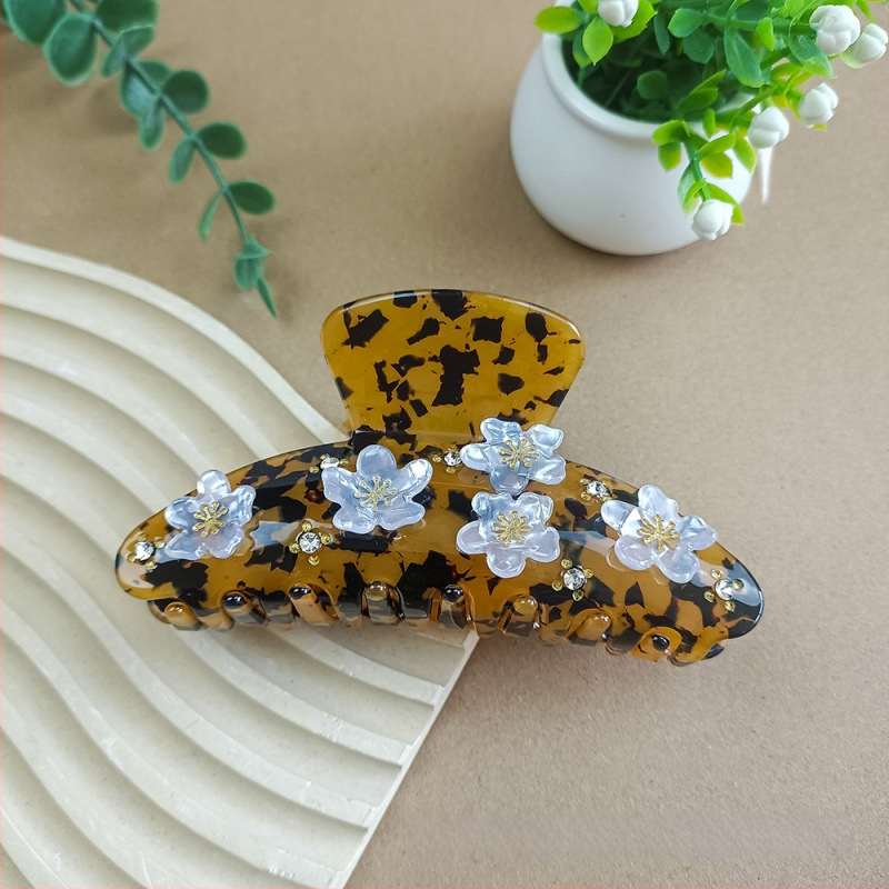 Kosa klipsa ovalna, inspirirana Korejom, s dijamantnim ukrasom, gripper, PVC/PC, originalni dizajn