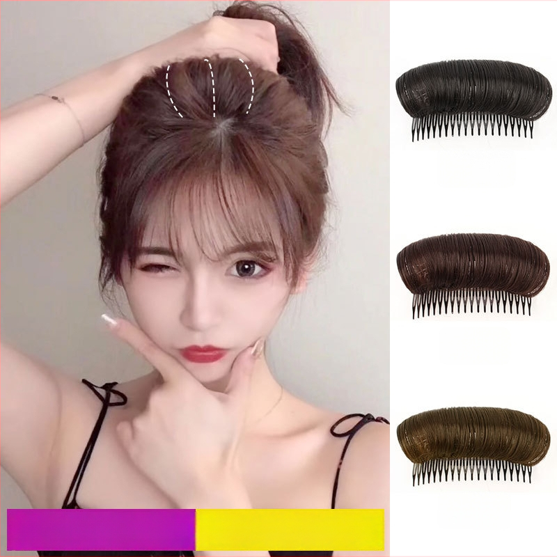 Yu Chen Matu spilventiņš uz galvas augšdaļas tilpumam ar ķemmi — dabiski īsa parūka, augstas temperatūras vads