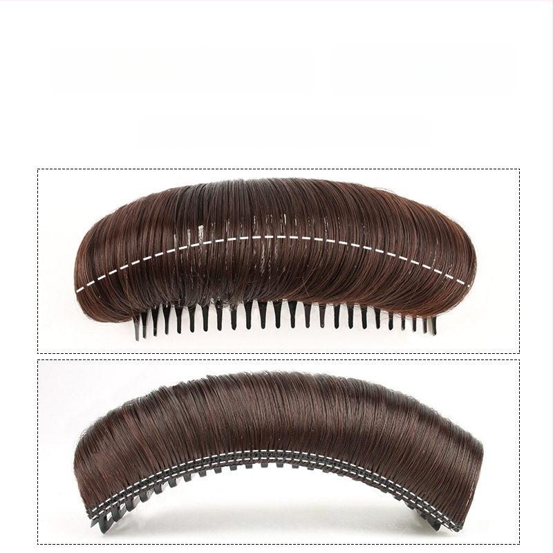 Yu Chen Matu spilventiņš uz galvas augšdaļas tilpumam ar ķemmi — dabiski īsa parūka, augstas temperatūras vads