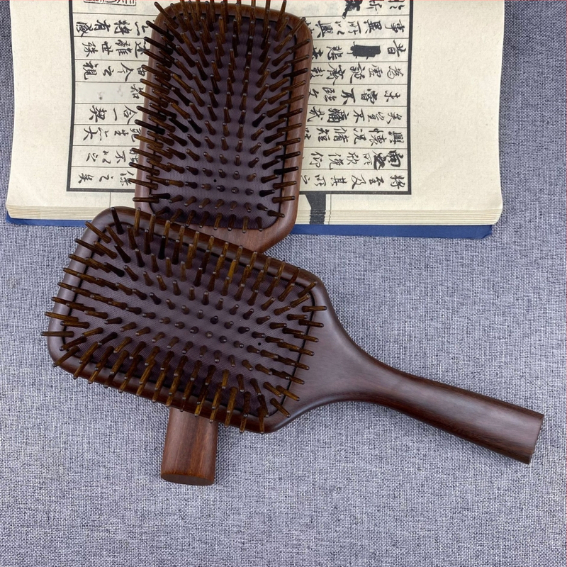 Дървен гребен за масаж от кралско дърво с въздушна подложка