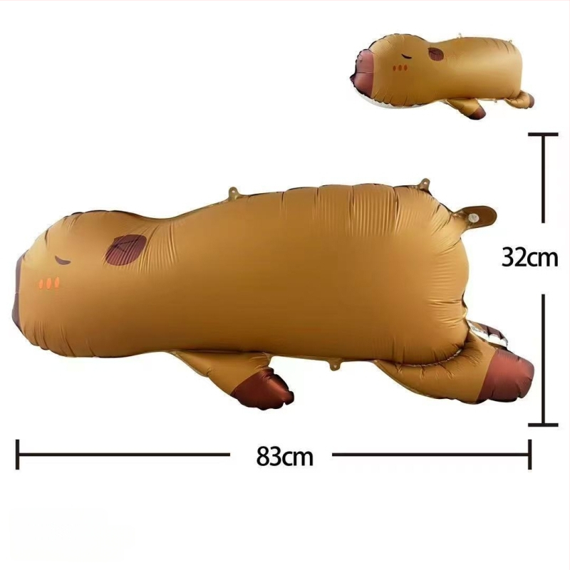 Μπαλόνι από αλουμινόφυλλο με σχέδιο καπιμπάρα για διακόσμηση παιδικών γενεθλίων