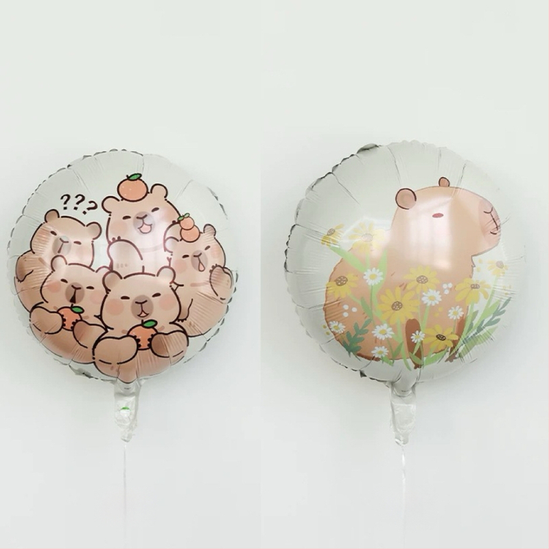 Μπαλόνι από αλουμινόφυλλο με σχέδιο καπιμπάρα για διακόσμηση παιδικών γενεθλίων