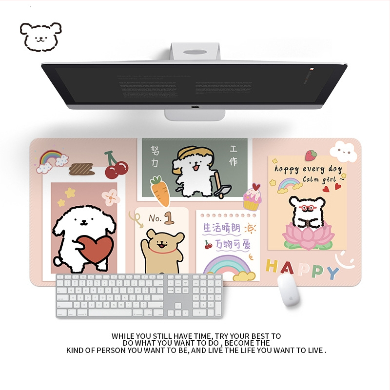 Подложка за бюро от естествен каучук, едностранна, с калкулаторна подложка за мишка, термичен трансфер, OEM персонализация