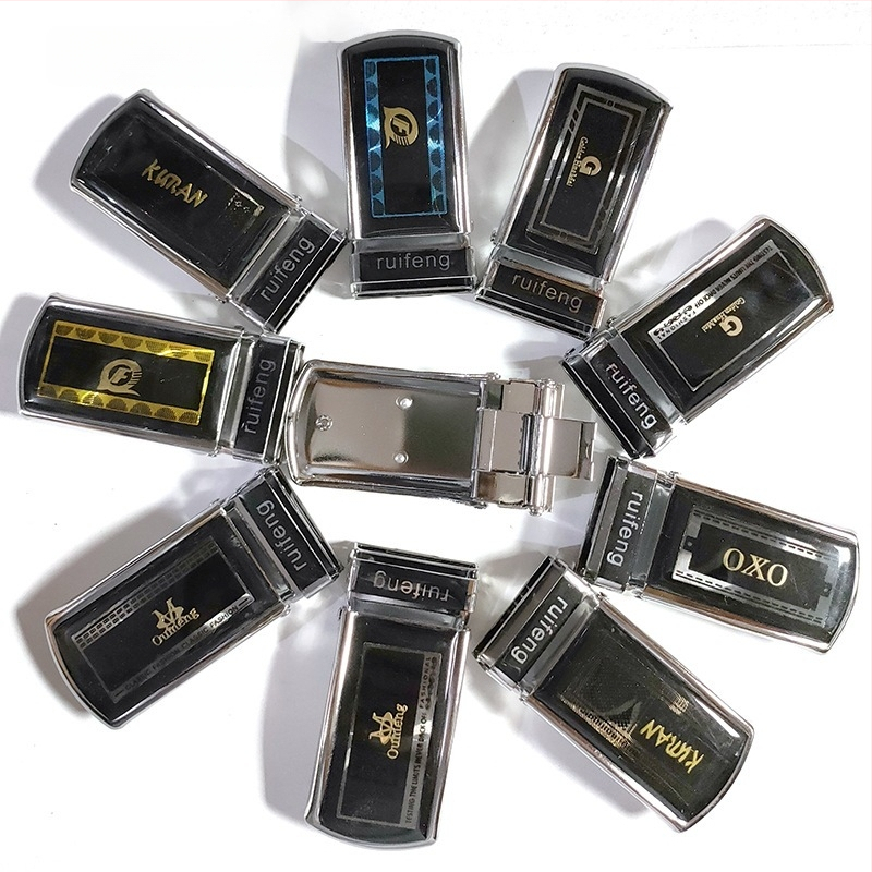 Ανδρική αγκράφα ζώνης από κράμα – τετράγωνο σχήμα, λεία αγκράφα με κούμπωμα πλάκας, επιχειρηματικό στυλ