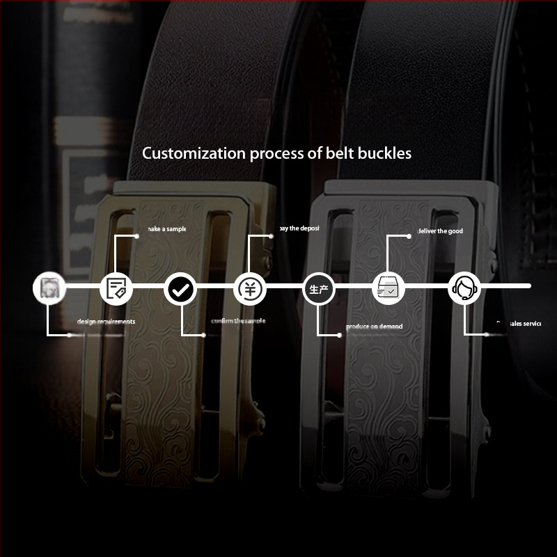 Automaatne vööklammer, terasest, ristkülikukujuline, lillemustriga, meestele