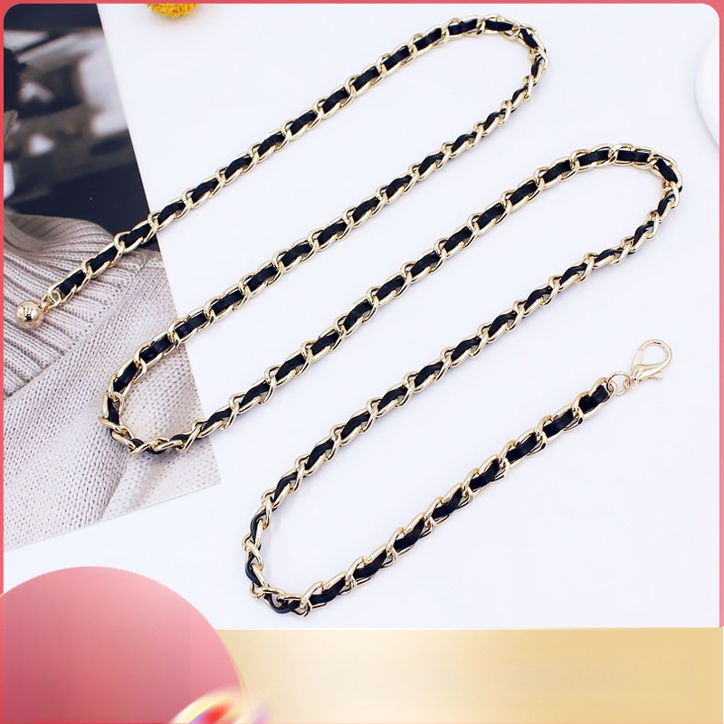 Metāla vidukļa ķēde sievietēm – universāls stils, garums 105 cm