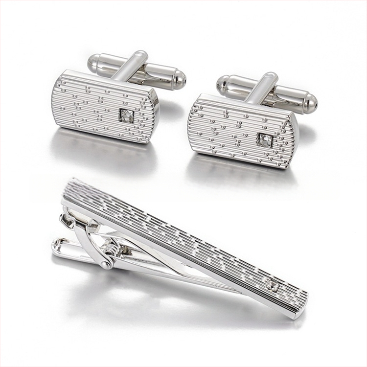 Σετ μανσέτων από χαλκό, ανδρικού γεωμετρικού σχεδιασμού, ενθέτοι κρύσταλλοι